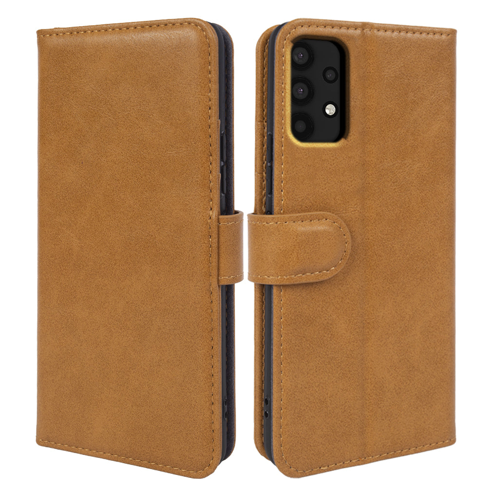 For Samsung Galaxy A32 4G (EU Version) Wallet Phone Case Waxy Texture Genuine Cow Leather Cover with Stand For Samsung Galaxy A32 4G (EU Version) Wallet Phone Case Waxy Texture Genuine Cow Leather Cover with Stand